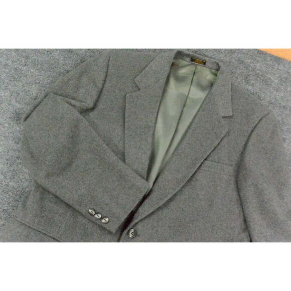JB Britton Cashmere Blazer Mens 42R Gray Coat Wool Made in USA - Picture 1 of 11